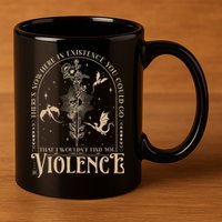 Nowhere In Existence Violence Retro Fantasy Book Dragon 11oz C Handle Ceramic Mug