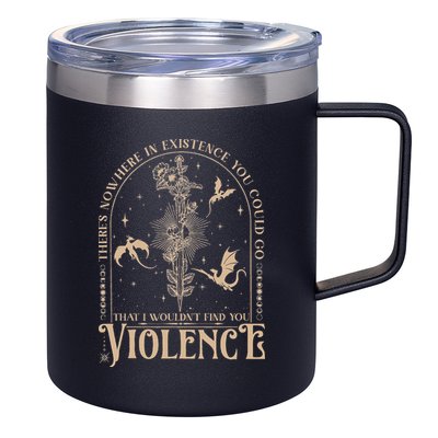 Nowhere In Existence Violence Retro Fantasy Book Dragon 12oz Stainless Steel Coffee Mug