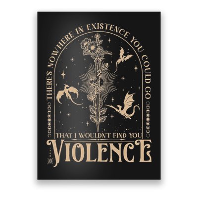 Nowhere In Existence Violence Retro Fantasy Book Dragon Poster