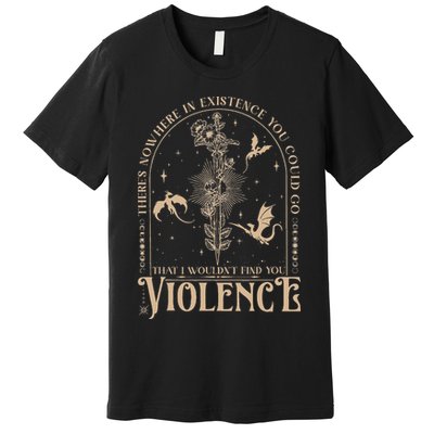 Nowhere In Existence Violence Retro Fantasy Book Dragon Premium T-Shirt