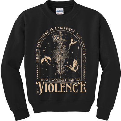 Nowhere In Existence Violence Retro Fantasy Book Dragon Kids Sweatshirt