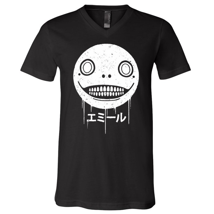 Nier Creepy Face V-Neck T-Shirt