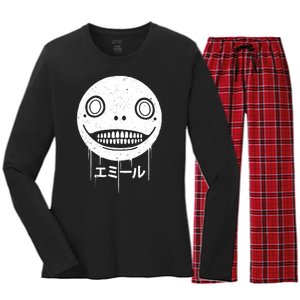 Nier Creepy Face Women's Long Sleeve Flannel Pajama Set 