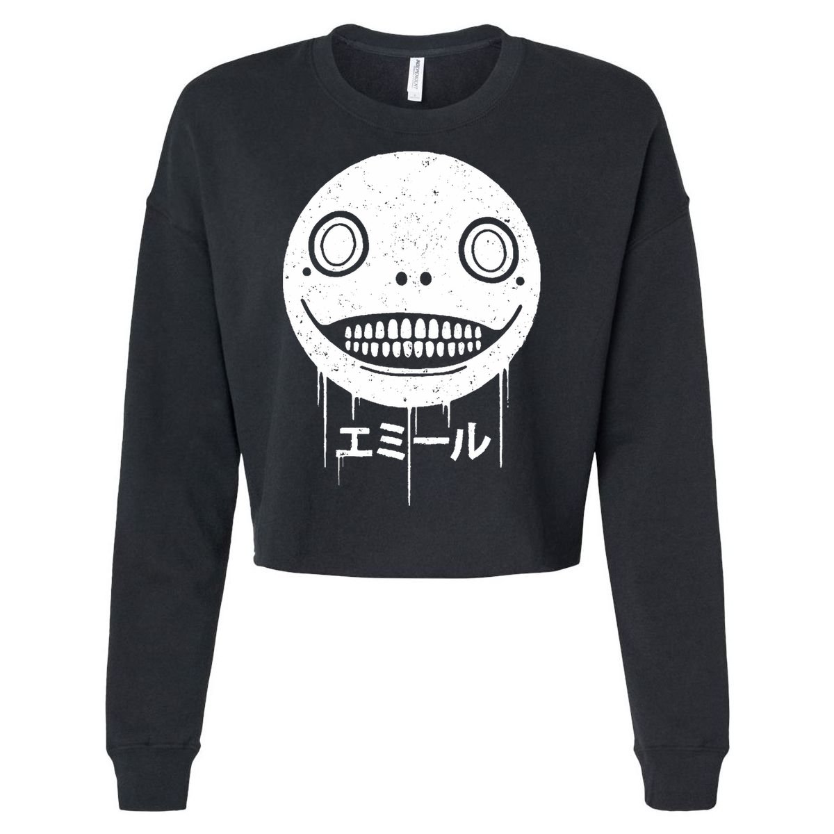 Nier Creepy Face Cropped Pullover Crew