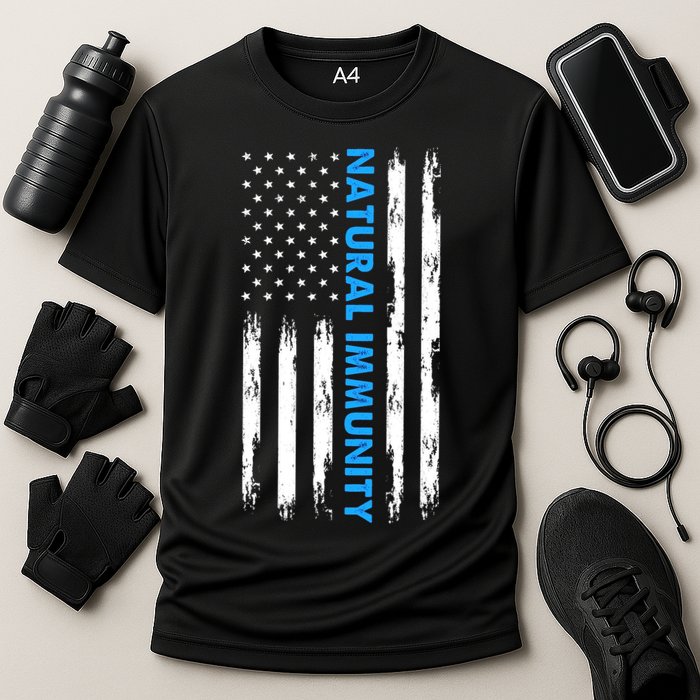 Natural Immunity Funny Anti Vaccine Medical Freedom No Vax Cooling Performance Crew T-Shirt