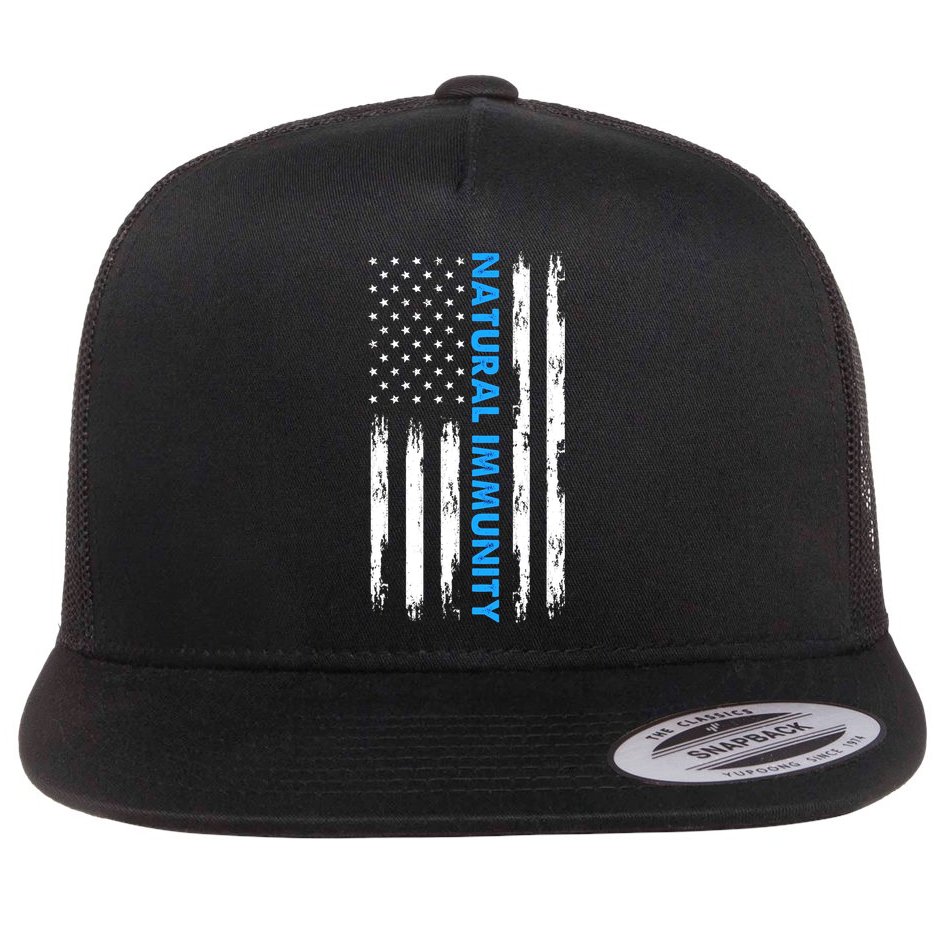 Natural Immunity Funny Anti Vaccine Medical Freedom No Vax Flat Bill Trucker Hat