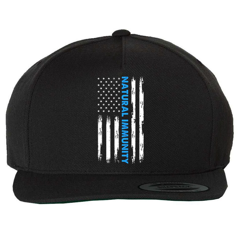 Natural Immunity Funny Anti Vaccine Medical Freedom No Vax Wool Snapback Cap