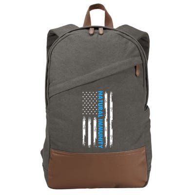 Natural Immunity Funny Anti Vaccine Medical Freedom No Vax Cotton Canvas Backpack