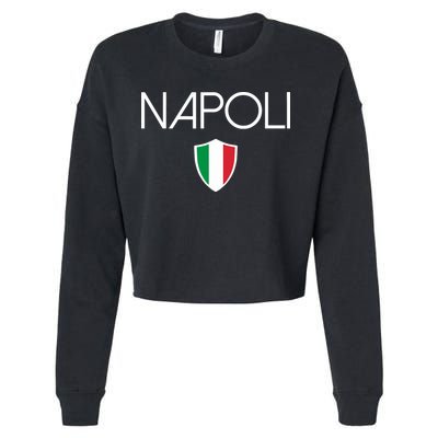 Napoli Italian Flag Naples Italy Soccer Souvenir Cropped Pullover Crew