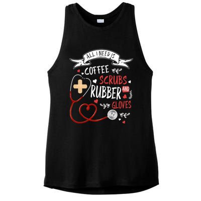 Nursing Ideas For Nurses And Coffee Scrubs And Rubber Gloves Meaningful Gift Ladies PosiCharge Tri-Blend Wicking Tank