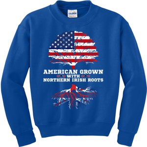 Northern Ireland Gift American Grown Northern Irish Roots Gift Kids Sweatshirt