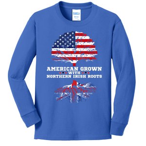 Northern Ireland Gift American Grown Northern Irish Roots Gift Kids Long Sleeve Shirt