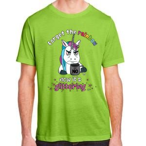 Now Its Glittering Funny Fierce Unicorn With Mug Gift Adult ChromaSoft Performance T-Shirt