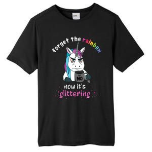 Now Its Glittering Funny Fierce Unicorn With Mug Gift Tall Fusion ChromaSoft Performance T-Shirt