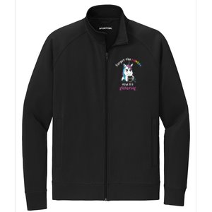 Now Its Glittering Funny Fierce Unicorn With Mug Gift Stretch Full-Zip Cadet Jacket