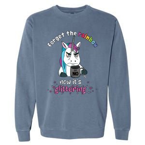 Now Its Glittering Funny Fierce Unicorn With Mug Gift Garment-Dyed Sweatshirt