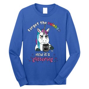 Now Its Glittering Funny Fierce Unicorn With Mug Gift Long Sleeve Shirt