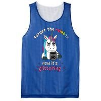 Now Its Glittering Funny Fierce Unicorn With Mug Gift Mesh Reversible Basketball Jersey Tank