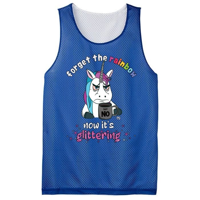 Now Its Glittering Funny Fierce Unicorn With Mug Gift Mesh Reversible Basketball Jersey Tank