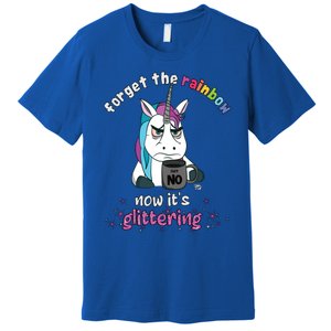 Now Its Glittering Funny Fierce Unicorn With Mug Gift Premium T-Shirt