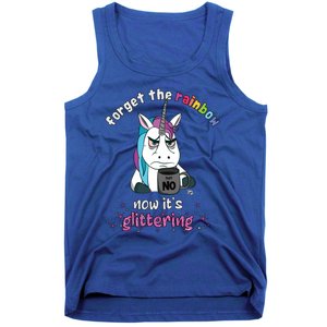 Now Its Glittering Funny Fierce Unicorn With Mug Gift Tank Top