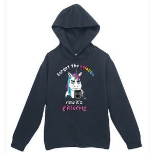 Now Its Glittering Funny Fierce Unicorn With Mug Gift Urban Pullover Hoodie