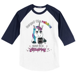 Now Its Glittering Funny Fierce Unicorn With Mug Gift Baseball Sleeve Shirt