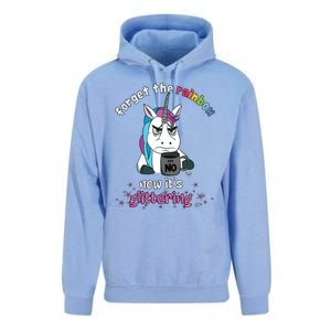 Now Its Glittering Funny Fierce Unicorn With Mug Gift Unisex Surf Hoodie