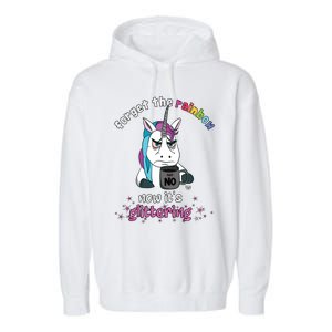 Now Its Glittering Funny Fierce Unicorn With Mug Gift Garment-Dyed Fleece Hoodie