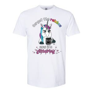 Now Its Glittering Funny Fierce Unicorn With Mug Gift Softstyle CVC T-Shirt