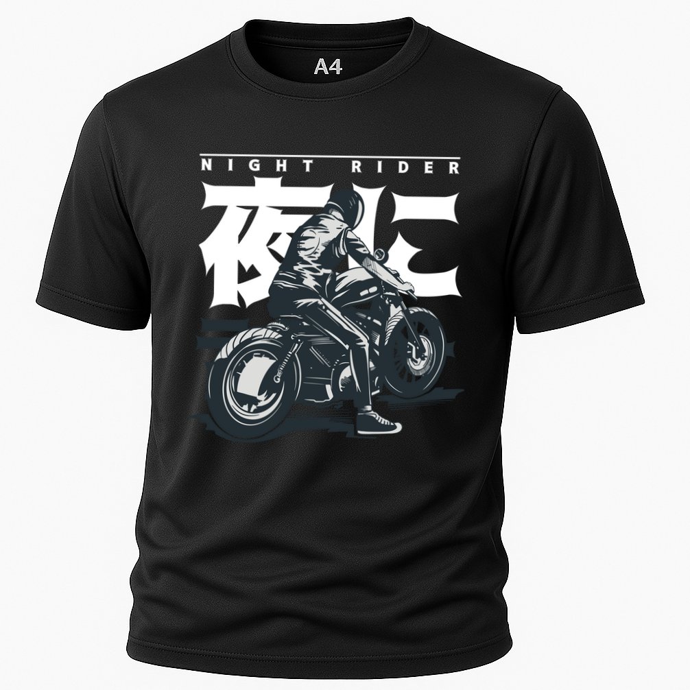 Night Rider Japanese Biker Cooling Performance Crew T-Shirt