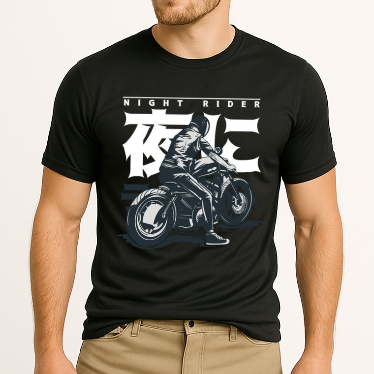 Night Rider Japanese Biker Cooling Performance Crew T-Shirt