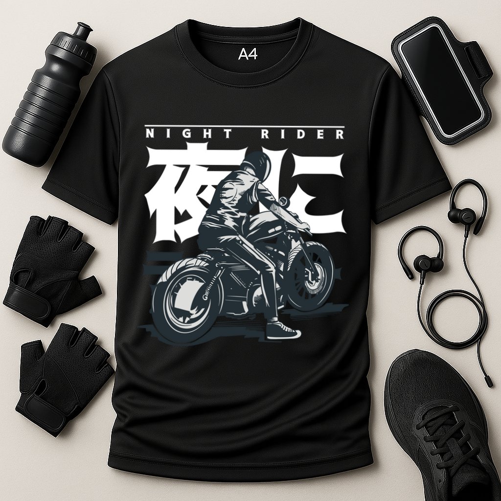 Night Rider Japanese Biker Cooling Performance Crew T-Shirt