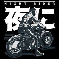 Night Rider Japanese Biker City Backpack