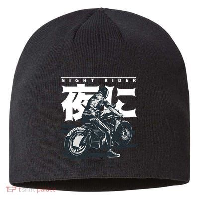 Night Rider Japanese Biker Sustainable Beanie