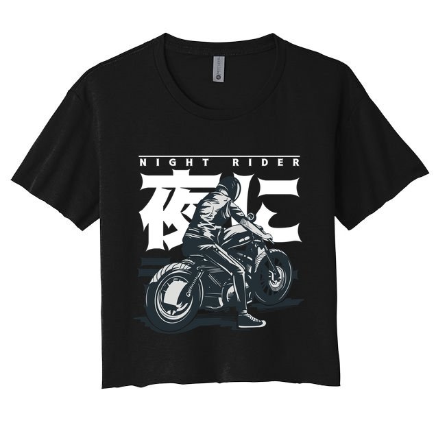 Night Rider Japanese Biker Crop Top