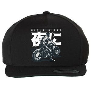 Night Rider Japanese Biker Wool Snapback Cap