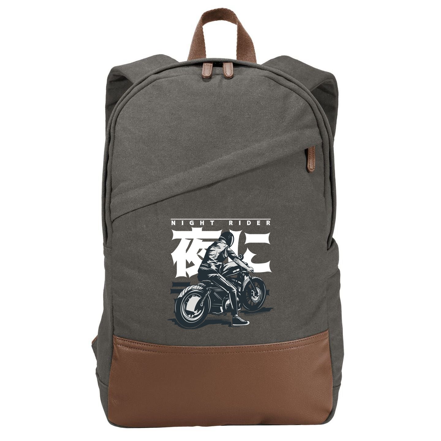Night Rider Japanese Biker Cotton Canvas Backpack