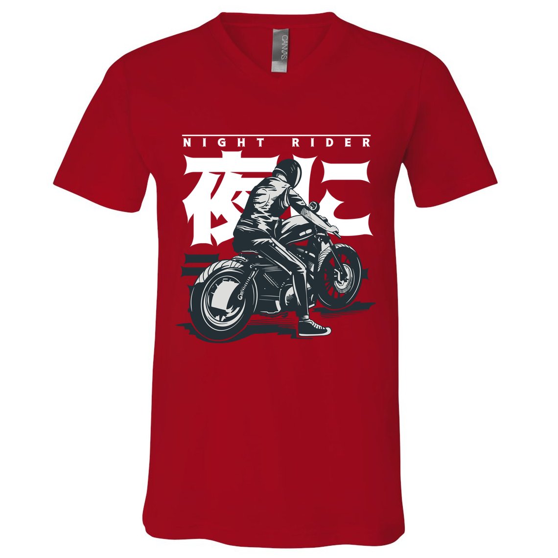 Night Rider Japanese Biker V-Neck T-Shirt