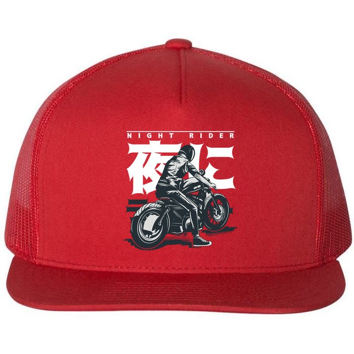 Night Rider Japanese Biker Flatbill Hat