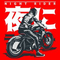 Night Rider Japanese Biker Flatbill Hat