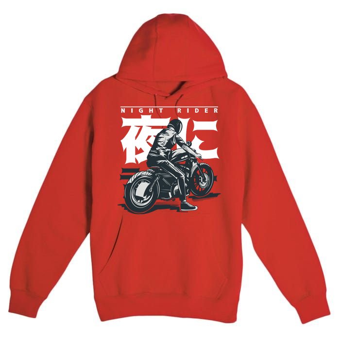 Night Rider Japanese Biker Premium Pullover Hoodie