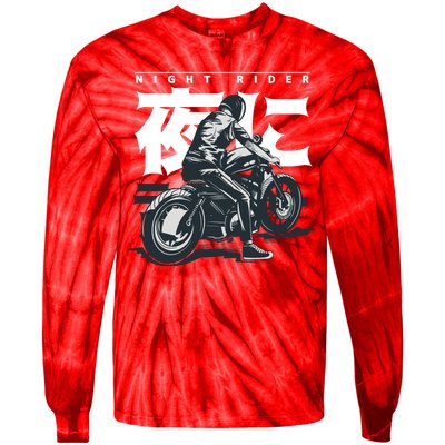 Night Rider Japanese Biker Tie-Dye Long Sleeve Shirt