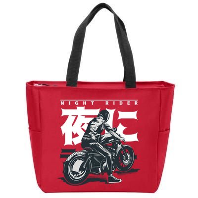 Night Rider Japanese Biker Zip Tote Bag