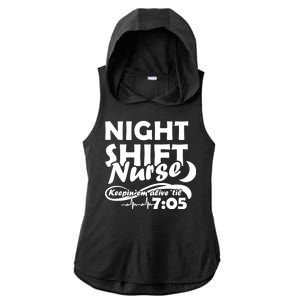 Night Shift Nurse Ladies PosiCharge Tri-Blend Wicking Draft Hoodie Tank