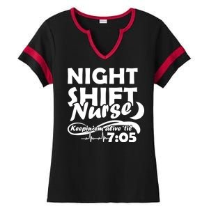 Night Shift Nurse Ladies Halftime Notch Neck Tee