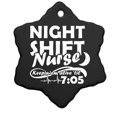 Night Shift Nurse Ceramic Star Ornament