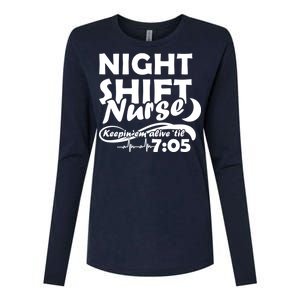 Night Shift Nurse Womens Cotton Relaxed Long Sleeve T-Shirt