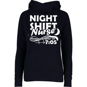 Night Shift Nurse Womens Funnel Neck Pullover Hood