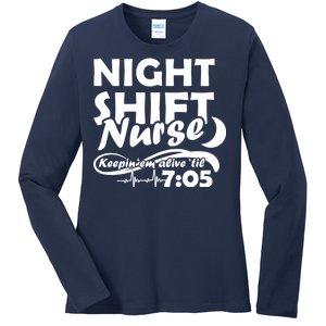 Night Shift Nurse Ladies Long Sleeve Shirt